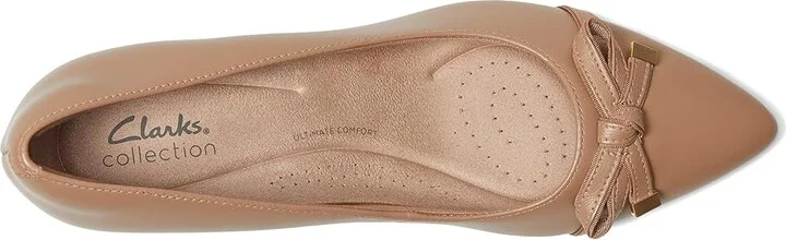 Clarks Kepley Holly High Women's Heels Warm Beige Leather : 9 D - Wide - Image 2