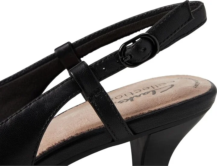 Clarks Kepley Lane High Women's Heels Black Leather : 6.5 B - Medium, Leather/Rubber - Image 3