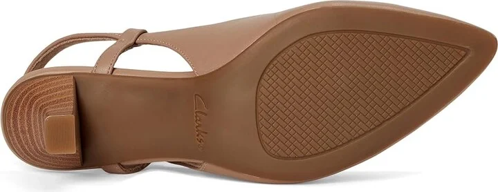 Clarks Kepley Lane High Women's Heels Warm Beige Leather : 10 D - Wide, Leather/Rubber - Image 3
