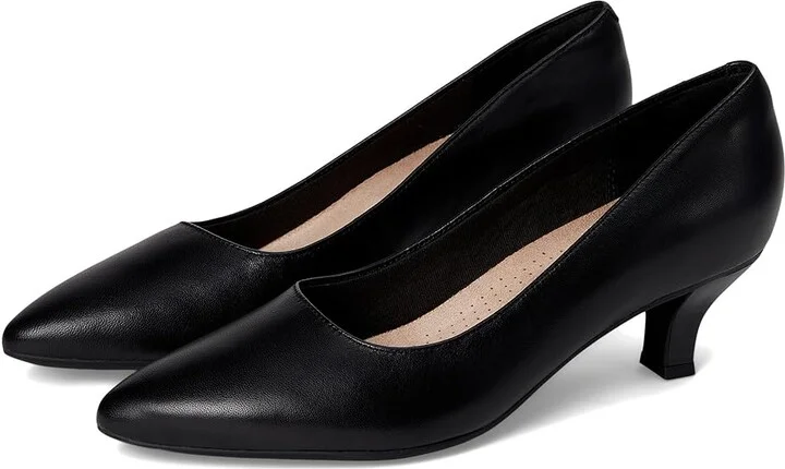 Clarks Kepley Vine High Women's Heels Black Leather : 6.5 B - Medium, Leather/Rubber