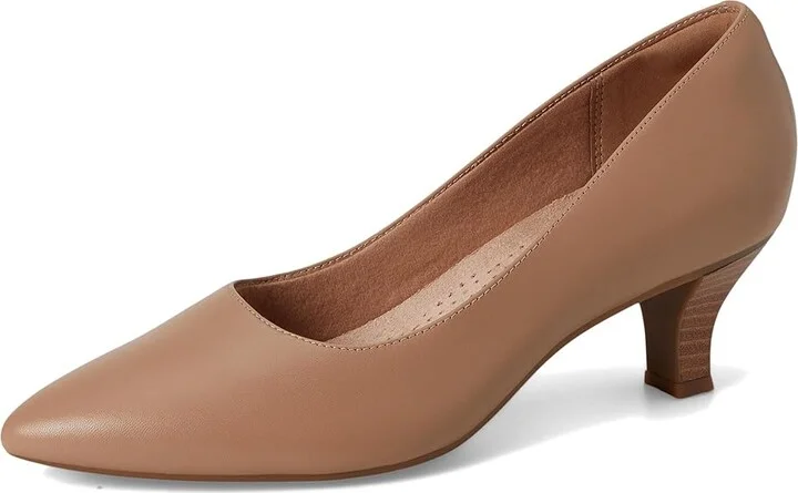 Clarks Kepley Vine High Women's Heels Warm Beige Leather : 11 D - Wide, Leather/Rubber - Image 5