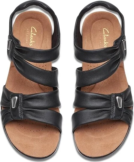 Clarks Kitly Ave Women's Sandals Black Leather : 6 B - Medium - Image 2