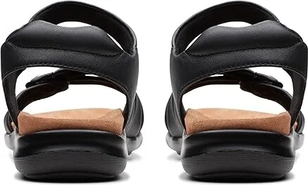 Clarks Kitly Ave Women's Sandals Black Leather : 6 B - Medium - Image 4