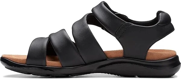Clarks Kitly Ave Women's Sandals Black Leather : 6 B - Medium - Image 5