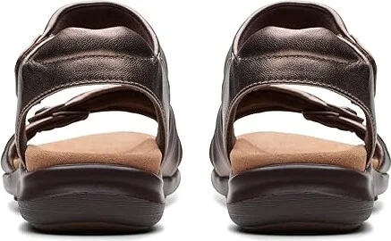 Clarks Kitly Ave Women's Sandals Bronze Leather : 6.5 C - Wide - Image 4