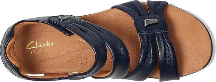Clarks Kitly Ave Women's Sandals Navy Leather : 8 B - Medium - Image 2