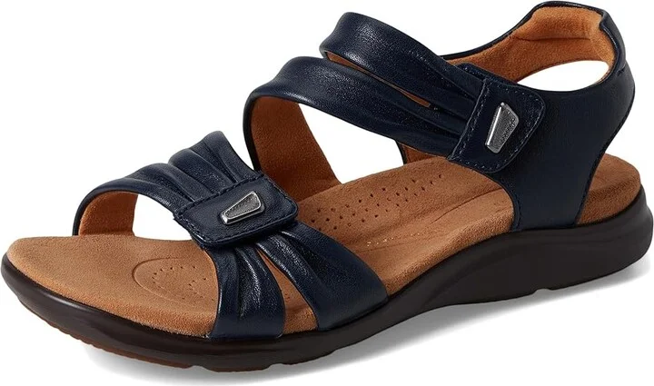 Clarks Kitly Ave Women's Sandals Navy Leather : 8 B - Medium - Image 5