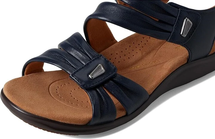 Clarks Kitly Ave Women's Sandals Navy Leather : 8 B - Medium - Image 7