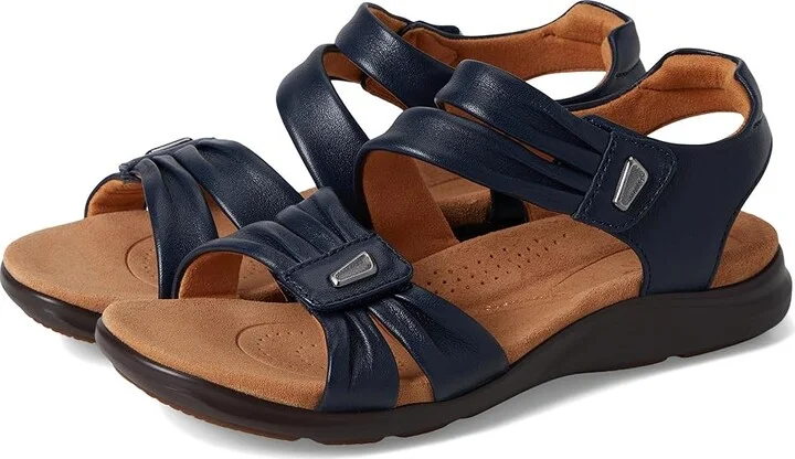 Clarks Kitly Ave Women's Sandals Navy Leather : 8 B - Medium