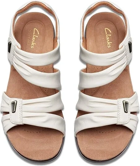 Clarks Kitly Ave Women's Sandals Off-White Leather : 5 B - Medium - Image 2