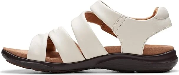 Clarks Kitly Ave Women's Sandals Off-White Leather : 5 B - Medium - Image 5
