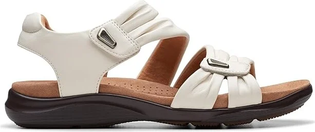 Clarks Kitly Ave Women's Sandals Off-White Leather : 5 B - Medium - Image 6