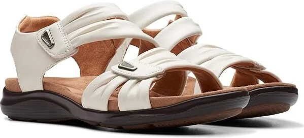 Clarks Kitly Ave Women's Sandals Off-White Leather : 5 B - Medium