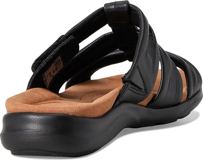 Clarks Kitly Slide Women's Sandals Black Leather : 7 B - Medium - Image 4