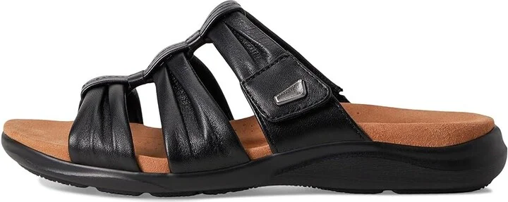 Clarks Kitly Slide Women's Sandals Black Leather : 7 B - Medium - Image 6