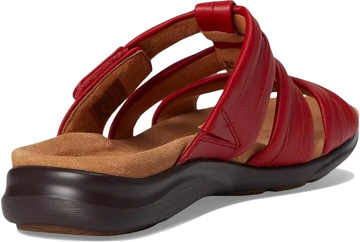 Clarks Kitly Slide Women's Sandals Cherry Red Leather : 9.5 C - Wide - Image 4