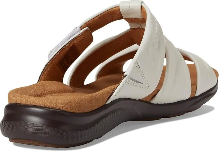 Clarks Kitly Slide Women's Sandals Cream Leather : 9 C - Wide - Image 4