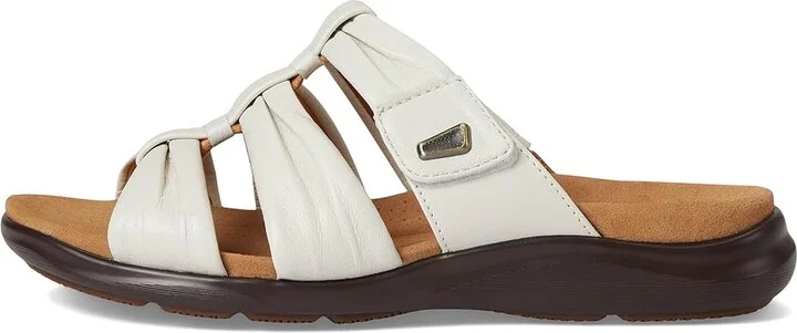 Clarks Kitly Slide Women's Sandals Cream Leather : 9 C - Wide - Image 6