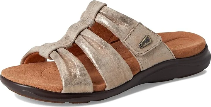 Clarks Kitly Slide Women's Sandals Metallic Leather : 8.5 C - Wide - Image 5