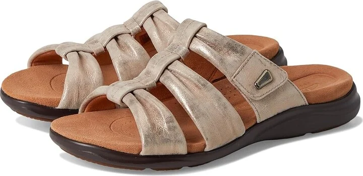 Clarks Kitly Slide Women's Sandals Metallic Leather : 8.5 C - Wide