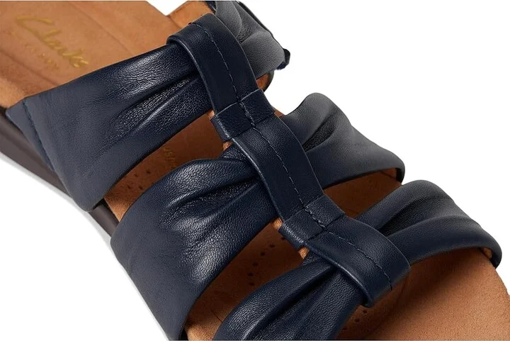 Clarks Kitly Slide Women's Sandals Navy Leather : 9.5 B - Medium - Image 7