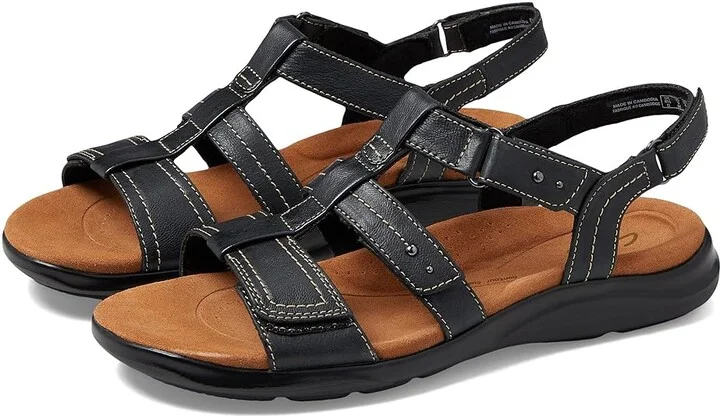 Clarks Kitly Step Women's Shoes Black/Black Leather : 6 B - Medium