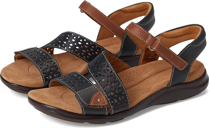 Clarks Kitly Way Women's Shoes Navy Leather : 7.5 C - Wide