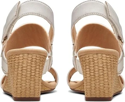 Clarks Kyarra Rose Women's Sandals White Leather : 12 B - Medium, Leather/Rubber - Image 4