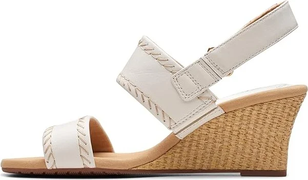 Clarks Kyarra Rose Women's Sandals White Leather : 12 B - Medium, Leather/Rubber - Image 5