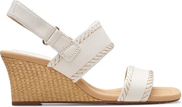 Clarks Kyarra Rose Women's Sandals White Leather : 12 B - Medium, Leather/Rubber - Image 6