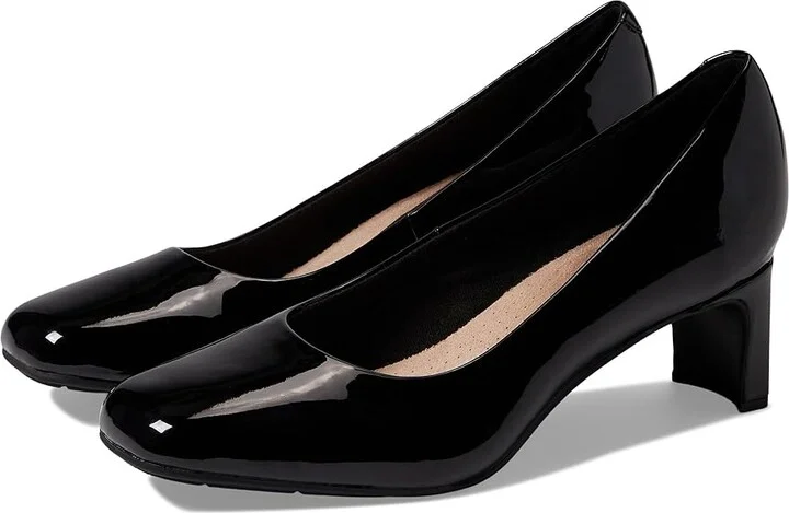 Clarks Kyndall Iris High Women's Heels Black Patent Synthetic : 11 B - Medium, Leather