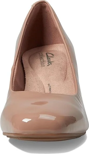 Clarks Kyndall Iris High Women's Heels Warm Beige Synthetic : 9.5 D - Wide, Leather - Image 2