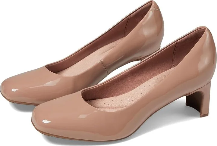 Clarks Kyndall Iris High Women's Heels Warm Beige Synthetic : 9.5 D - Wide, Leather