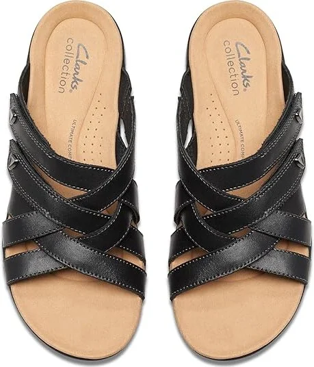 Clarks Laurieann Bali Women's Sandals Black Leather : 12 A - Narrow, Leather/Rubber - Image 2