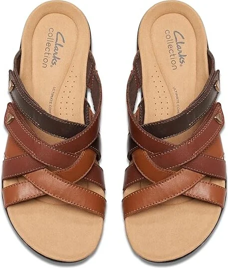 Clarks Laurieann Bali Women's Sandals Brown Combi : 9 A - Narrow, Leather/Rubber - Image 2