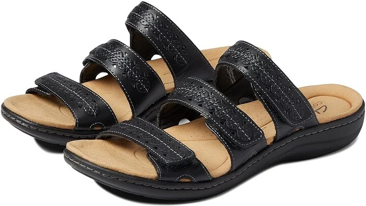 Clarks Laurieann Cove Women's Shoes Black Leather : 9.5 A - Narrow