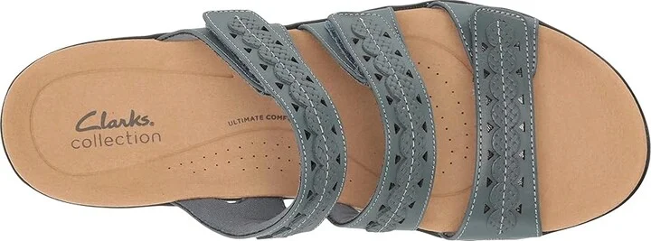 Clarks Laurieann Cove Women's Shoes Blue Grey Leather : 7 A - Narrow - Image 2