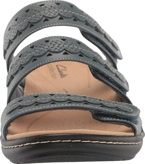 Clarks Laurieann Cove Women's Shoes Blue Grey Leather : 7 A - Narrow - Image 3