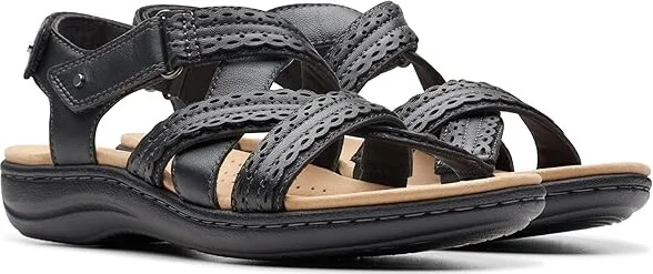 Clarks Laurieann Rena Women's Sandals Black Combi : 6 B - Medium, Leather/Rubber