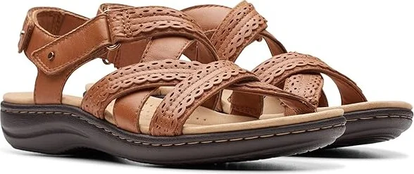 Clarks Laurieann Rena Women's Sandals Tan Combi : 5 B - Medium, Leather/Rubber