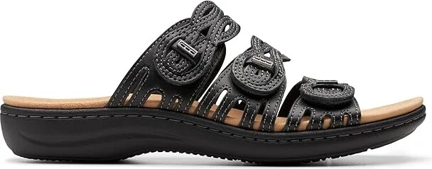 Clarks Laurieann Ruby Women's Sandals Black Leather : 9.5 D - Wide, Leather/Rubber - Image 6