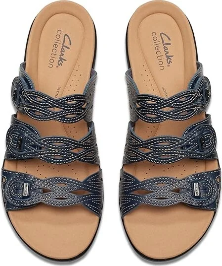 Clarks Laurieann Ruby Women's Sandals Navy Leather : 7 D - Wide, Leather/Rubber - Image 2