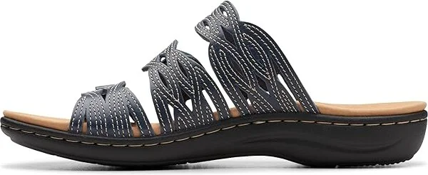 Clarks Laurieann Ruby Women's Sandals Navy Leather : 7 D - Wide, Leather/Rubber - Image 5
