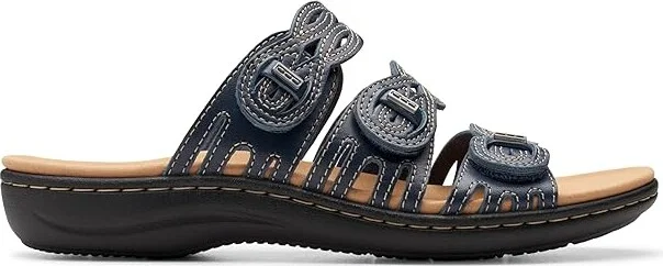 Clarks Laurieann Ruby Women's Sandals Navy Leather : 7 D - Wide, Leather/Rubber - Image 6