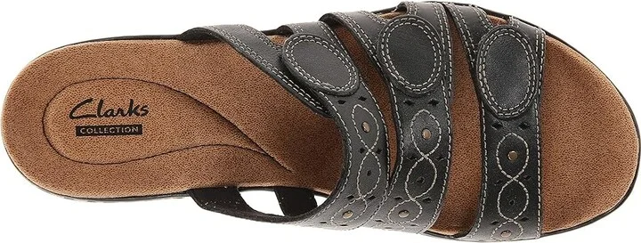 Clarks Leisa Cacti Q Women's Sandals Black Leather : 6 B - Medium - Image 3