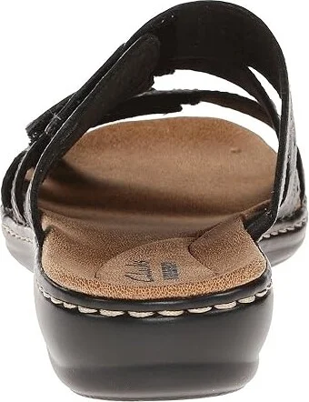 Clarks Leisa Cacti Q Women's Sandals Black Leather : 6 B - Medium - Image 5