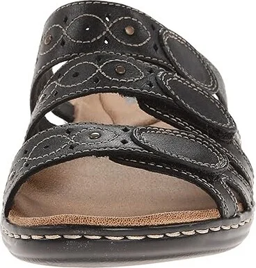 Clarks Leisa Cacti Q Women's Sandals Black Leather : 6 B - Medium - Image 6