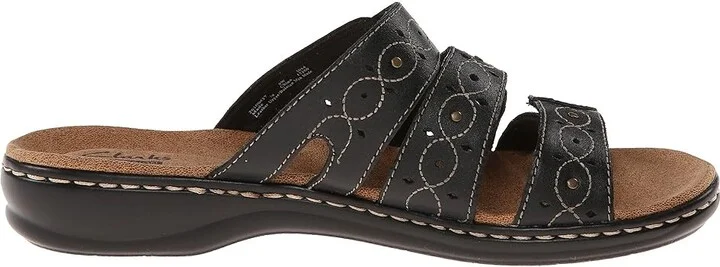 Clarks Leisa Cacti Q Women's Sandals Black Leather : 6 B - Medium - Image 8