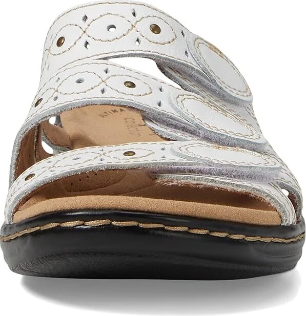 Clarks Leisa Cacti Q Women's Sandals White Leather : 6.5 B - Medium - Image 3