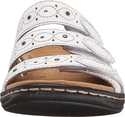 Clarks Leisa Cacti Q Women's Sandals White Leather : 6.5 B - Medium - Image 6